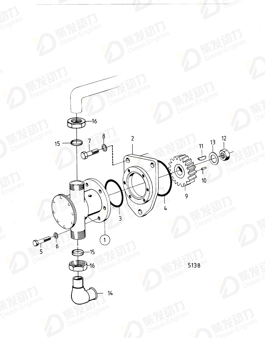 volvo penta Nut 6606324 Drawing